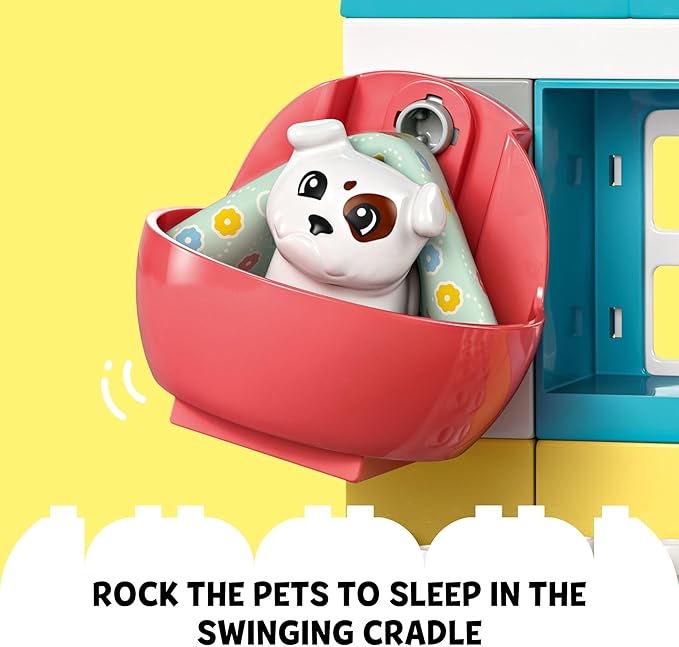 LEGO DUPLO Town Visit to The Vet Clinic Pet-Care Role-Play Toy Dog Cat and Veterinarian Figures Social Emotional Learning Pretend Play Animal Set for Toddlers Aged 2 Years Old and Up 10438
