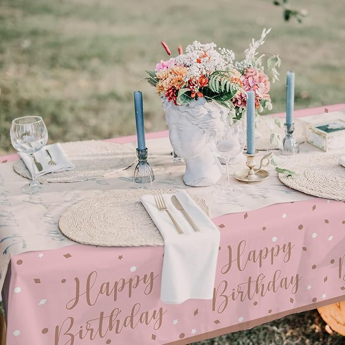 Rose Gold &amp Pink Sweet 16 Birthday Bundle: Party Supplies Set with paper Plates Napkins Cups Tablecloth &amp Banner - Sweet Sixteen Decorations Party Favors Serves 25