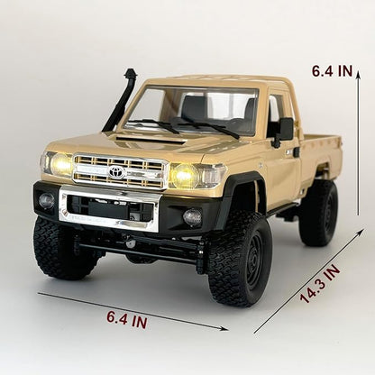RC Truck 1/12 RC Rock Crawler 4x4 Toyota Land Cruiser Remote Control Pickup Off Road RTR 2.4GHz All Terrain with 280 Brushed Motor Proportional Throttle Steering for Adult MN-82