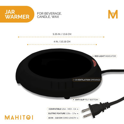 Durable Heavy Portable Large Warmer Safe Plate for Candle Jar & Mug Warmer, Space Black Pack