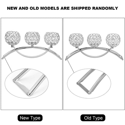 Candle Holder Candle Decoration Crystal Candle Holders 3 Arms European Classic Romantic Arch Iron Crystal Ball Candle Stand Centerpieces for Wedding Valentines Day, Dinning Room Table Decoration