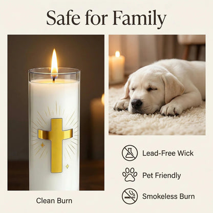 CysEdge White Beeswax Candle – 2 Pack, 160-Hour, Blessed for Church, Wedding, Prayer & Home – Christian Gift for Women