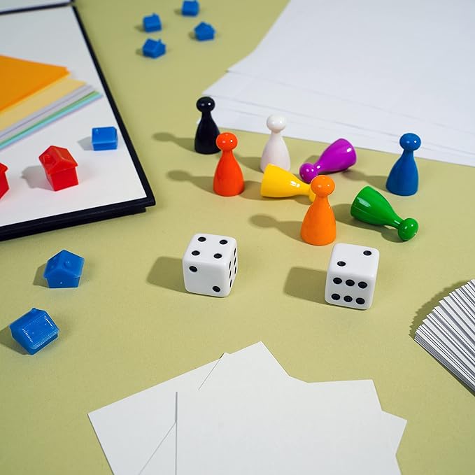 Create Your Own Opoly Board Game – Blank Game Board with Board Game Accessories Blank Cards Property Cards – Ideal for DIY Family Games Creative Projects