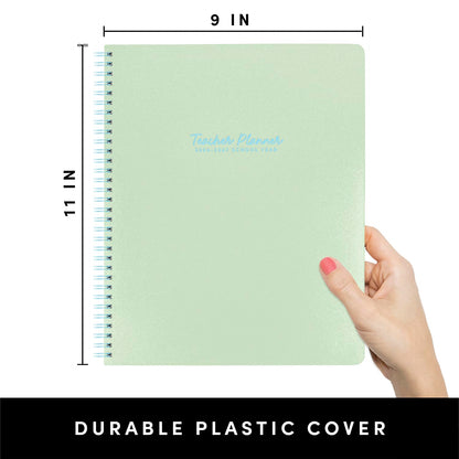 PAPERAGE Teacher Planner, Weekly & Monthly Academic Planner & Calendar, 12-Months, July 2026 - June 2027, (9.5" x 11"), Teacher Lesson Planning Book with Tabs, Stickers & Inner Pocket, Sage Green