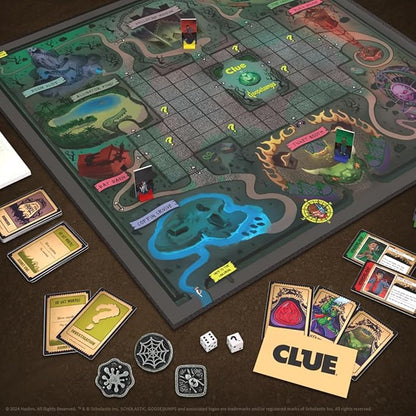 CLUE: Goosebumps Classic Board Game Inspired R.L. Stine’s Goosebumps Novels Thwart Slappy's Sinister Plan with Friends and Family of All Ages Officially Licensed Scholastic Merchandise