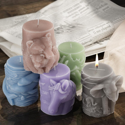 Wolf Cylinder Animal Resin Casting Silicone Mold for Home Decor & Candle Making Wave Spiral Mold