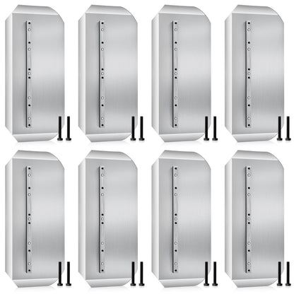 Lanties 8 Pcs Power Trowel Blades 8“x 18” Stainless Steel Combination Blades for Concrete Masonry Refinishing