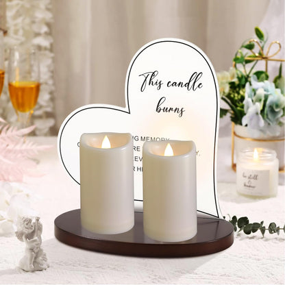 2 Pack Outdoor Battery Operated Candles with Timer (3x5 Inch) Waterproof Flameless Flickering Pillar Candles Plastic LED Fake Candle for Halloween Christmas Decoration Outside Lantern Festival Decor