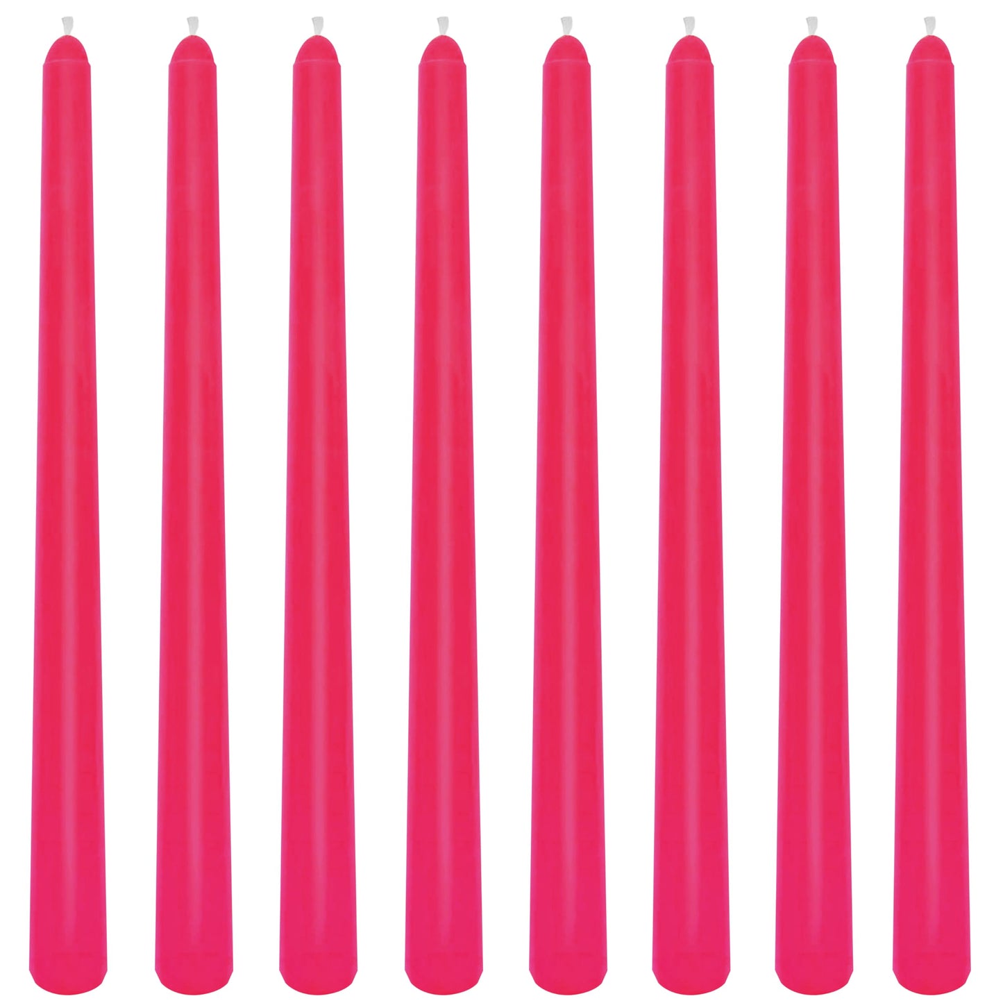 8 Pack 10 Inch Hot-Pink Smooth Taper Candle Set, 7/8 Inch Unscented Driples Candlesticks for Home Decoration, 6-7 Hours Burn