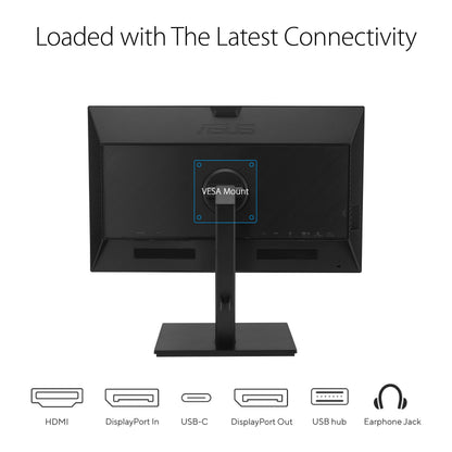 ASUS 24" 1080P Multi-Touch Monitor (BE24ECSBT) - Full HD, IPS, 10-Point Touch, IPS, Eye Care, USB-C with Power Delivery, HDMI, DisplayPort Daisy Chain, Height Adjustable, VESA Wall Mountable