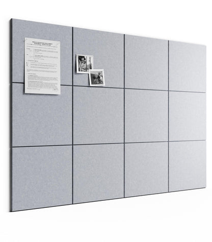 Bumusty Large Cork Board 48" x 36" Alternative - 12 Pack Felt Wall Tiles with 70 Safe Removable Adhesive Tabs, 30 Pushpins, Cork Boards for Walls Pin Board Bulletin Board Office Decor (Soft Gray)
