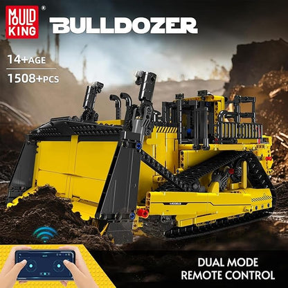 Mould King Bulldozer Technique Building Set App-Controlled 2.4G RC Bulldozer Truck Construction Vehicle Toys with Engines DIY Engineering Model Sets for Adults/14+(1508 Pieces)