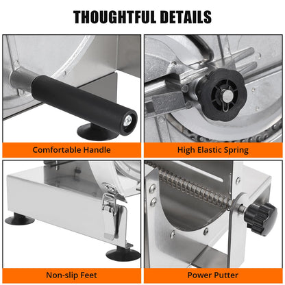 Commercial Vegetable Fruit Slicer, 0.2-10mm Adjustable Thickness, Stainless Steel Manual Vegetable Cutter Machine for Slicing Fruit Potato Lemon Onion Cabbage Tomato