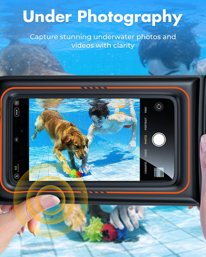 UNBREAKcable Floating Waterproof Phone Pouch 2 Pack, IPX8 Waterproof Phone Case Dry Bag Kayak/Beach/Cruise Travel Essentials, Water Proof Pouch for iPhone 16 15 Pro Max, Samsung S25 Ultra S24 S23-7"