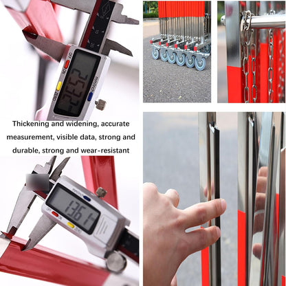 Metal Expandable Barricade, Safety Barrier with Casters, Portable Mobile Gate Stainless Steel Fence,Adjustable Traffic Fence for Home, School, Warehouse, 9.8 Feet * 3.9 Feet(High)