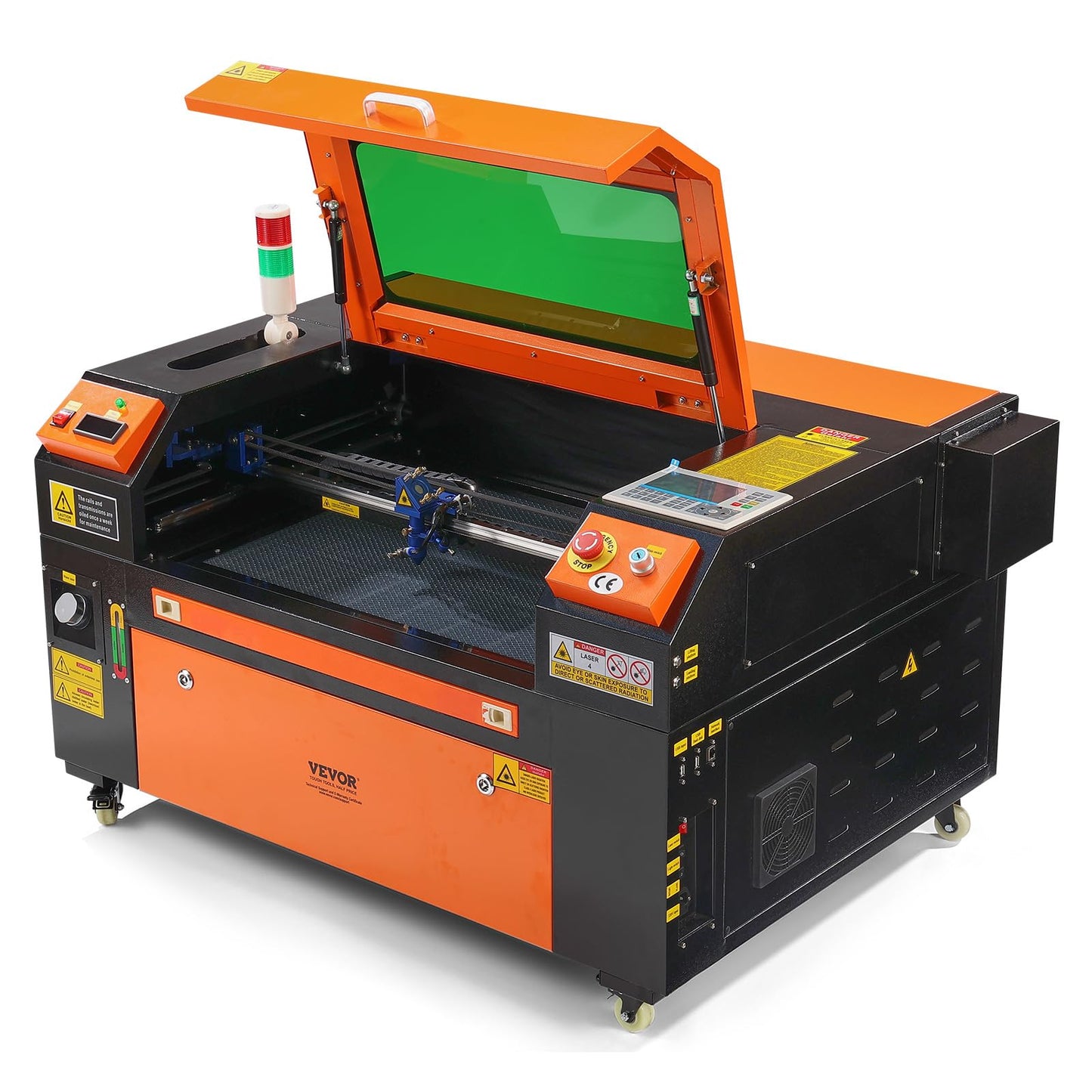 VEVOR 60W CO2 Laser Engraver, 16 x 24 in, 19.7 IPS Laser Cutter Machine with 2-Way Pass Air Assist, Compatible with LightBurn, CorelDRAW, AutoCAD, Windows, Mac OS, Linux, for Wood Acrylic Fabric More