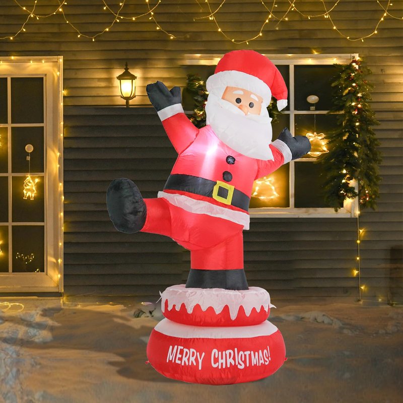 Vigdur Christmas Inflatable Snowman Outdoor Decorations, 6FT Blow Up Christmas Snowman Yard Inflatable with Build in RGB LEDs for Christmas Yard Indoor Outdoor Garden Lawn Winter Decorations