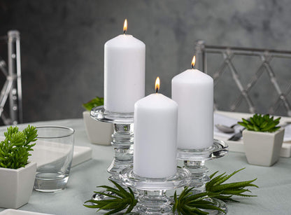BOLSIUS 12 White Pillar Candles - 2.7 x 5 Inches Unscented Candle Set - 43 Hours - Dripless Clean Burning Smokeless Dinner Candle - Perfect for Wedding Candles, Parties and Special Occasions