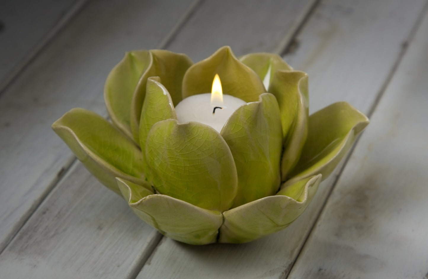 HomArt Lotus Tea Light Holder, Brown