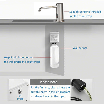 Automatic Soap Dispenser Touchless for Kitchen and Bathroom, Sink Built in Commercial Electric Soap Dispenser,Upgraded Infrared Sensors Brass Material, with Bottle and Pump 33.81oz/1000ml