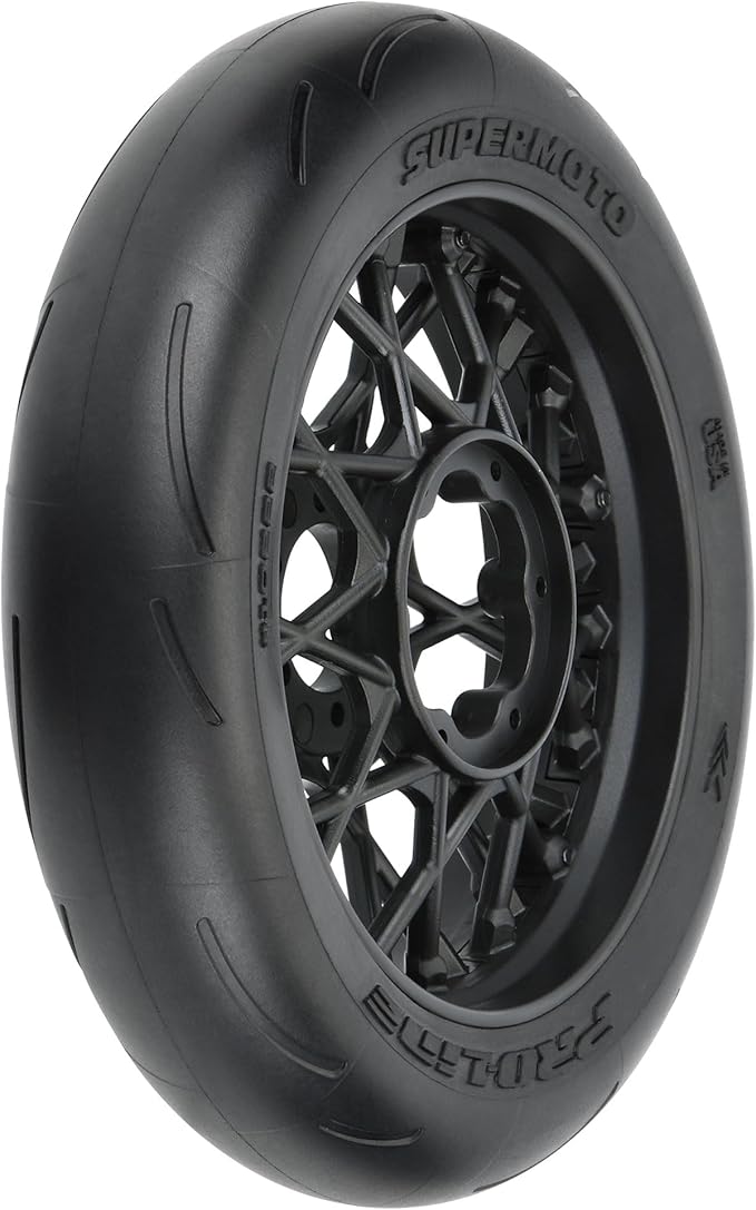 Pro-Line Racing 1/4 Supermoto Tire Front MTD Black Wheel PM-MX/SM PRO1022210 RC Tire