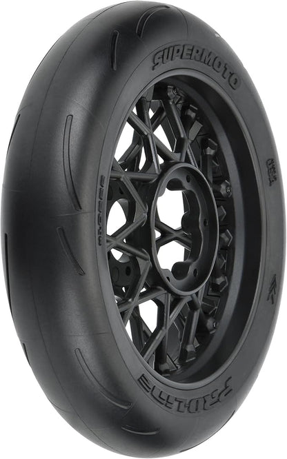 Pro-Line Racing 1/4 Supermoto Tire Front MTD Black Wheel PM-MX/SM PRO1022210 RC Tire