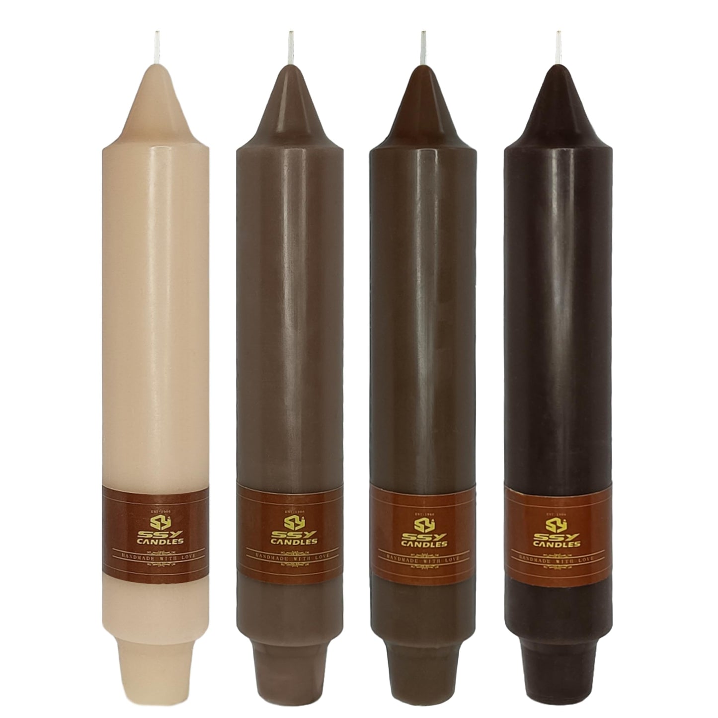 Autumn Candle Dinner Candle Unscented 4 PCS Gradient Coffee Candles Sticks 7 inch Tapered Candles Sticks for Home Holiday Wedding Party Decoration