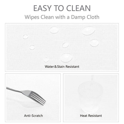 Veblandy Rectangle 10 Feet Tablecloth 60x144 inch Linen Textured Table Cloth Stain and Wrinkle Resistant Washable Polyester, Decorative Table Cover Waterproof for Dining, Buffet and Camping, White
