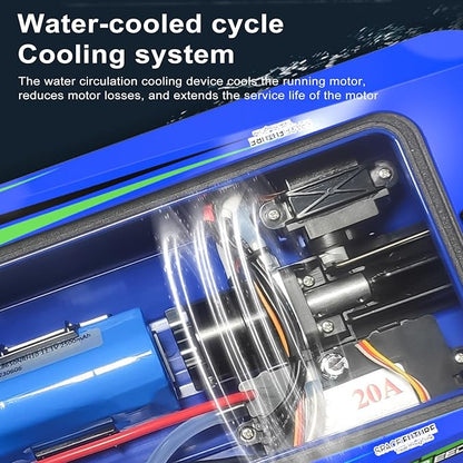 GoolRC Remote Control Boat 2.4GHz High Speed 30km/h Brushless Turbojet Speedboat Remote Control Ship Cooling Waterproof Low Battery/Over Distance Reminder 2 Battery