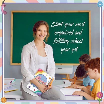 Fuyoooo Retro Remix Teacher Record Book Teacher Grade Books 2026-2027 Spiral Bound Record Planner 2026 Class Grade Book Office Favors for Classroom Attendance Decoration Double Sided
