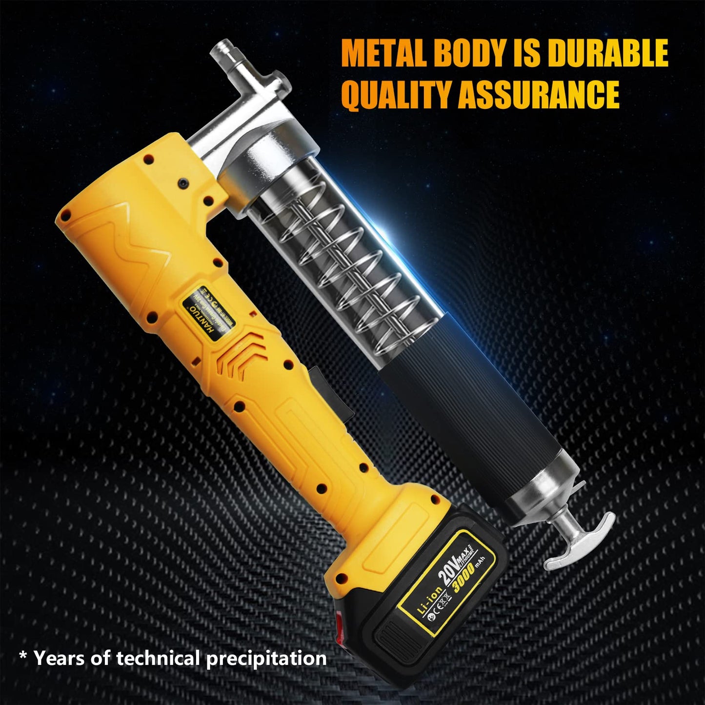 20V MAX Electric Grease Gun Kit with 2 Batteries and Charger, 12000 PSI Cordless Grease Gun Kit with Quick Release Coupler, 39” Hose, Extension Rigid Pipe for Tractors, Trailers, Mechanical