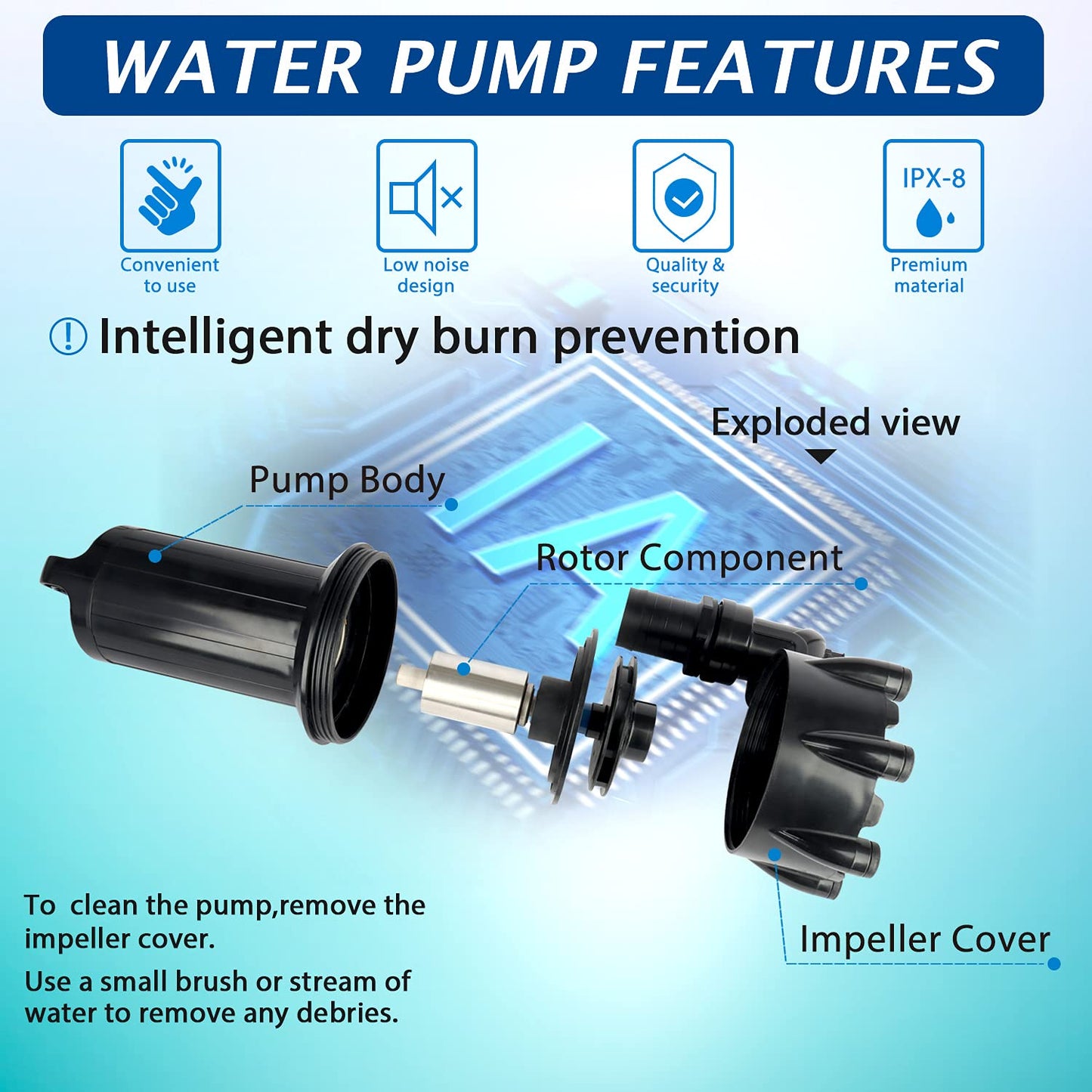 WaterRebirth (PB3000,3000GPH) High Flow Submersible Water Pump-Home/Inline Water Pump-Submersible Pump-Water Transfer Pump-Aquarium Pump