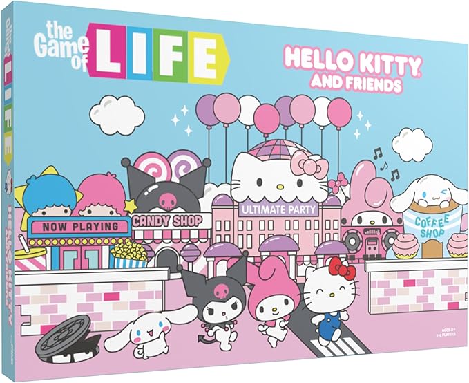 The Game of Life: Hello Kitty and Friends Board Game Collect Apples and Buy Bows on The Way to The Ultimate Party Play as Hello Kitty Kuromi &amp More Officially Licensed Collectible &amp Merch