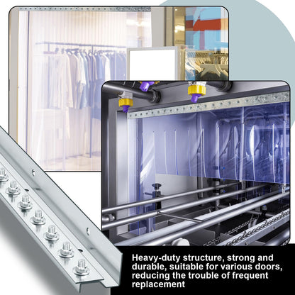 Strip Curtain Door Mounting Hardware Galvanized Steel Commercial Industrial Strip Curtain Door Hanger Kit 8 Foot (Two 4 Foot Sections) for Universal Frame or Wall Mount