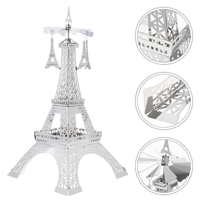 Uonlytech 1pc Rotating Eiffel Tower Candle Holder Elegant Metal Candlestick Table Decor for Home Weddings and Special Occasions Unique Romantic Centerpiece