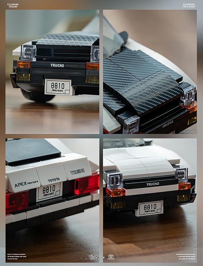 dOMOb Toyota AE86 Trueno Car Building Kit – 327 pcs Building Blocks Set w/Container Display Box – Modular Scale 1:32 Model – Bricks Toy for Kids &amp Adults 8+ – for Boys Hobbyist Collector