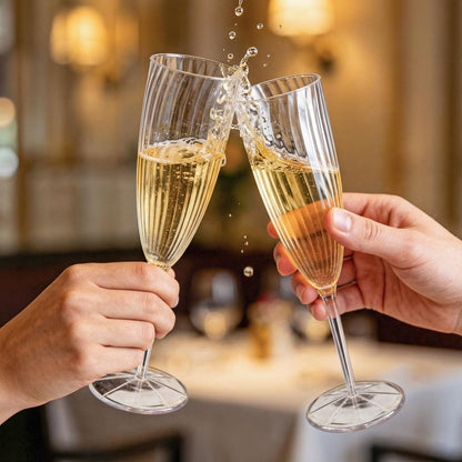 WDF 36PCS Clear Champagne Flutes Plastic - 6 OZ Clear Disposable Champagne Flutes Party Supplies for Wedding/Birthday/Parties/Graduation