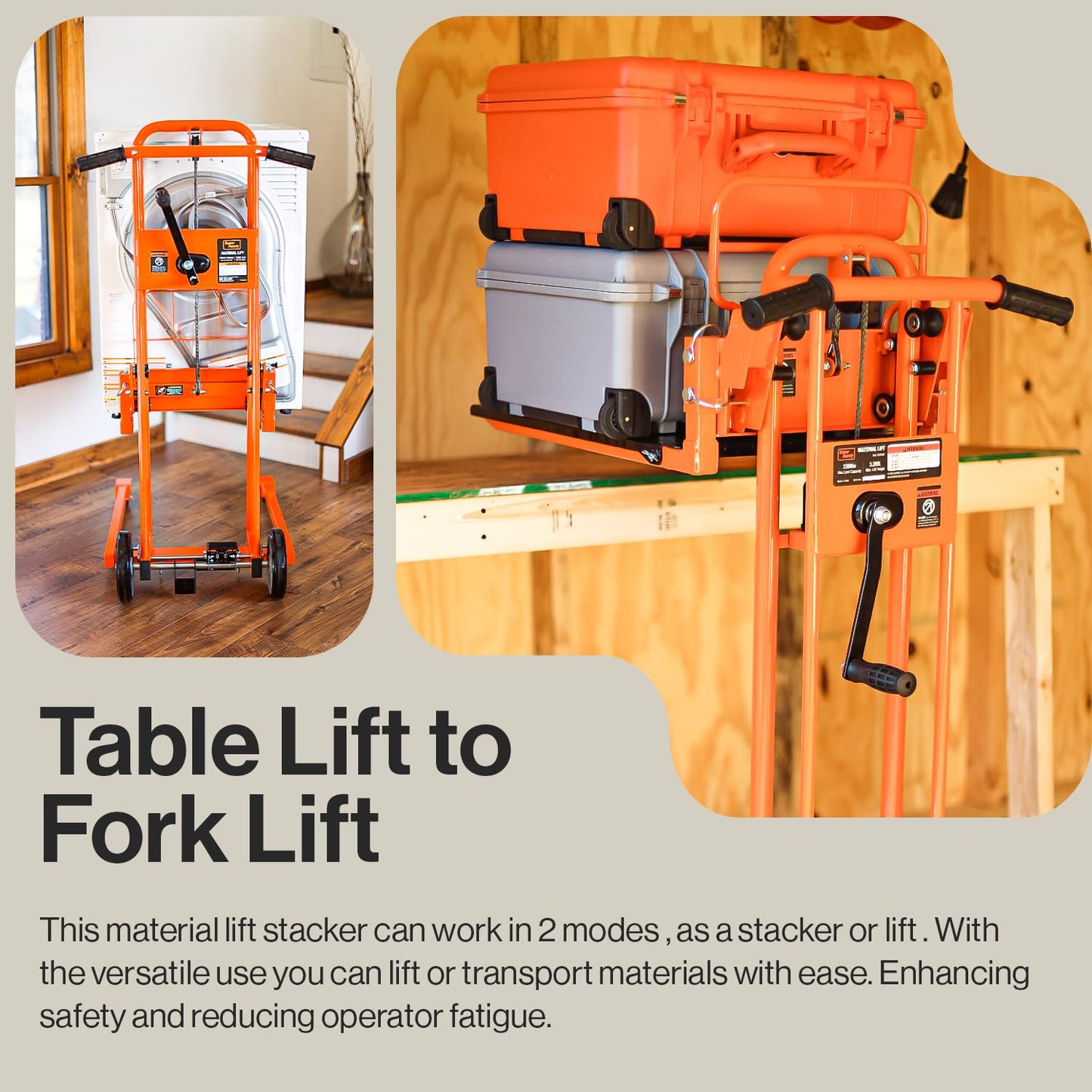 SuperHandy Material Lift Winch Stacker & GoRise Electric Floor to Stand Lift – 500 Lbs Capacity, Standing Assistance（Bundle Deal）