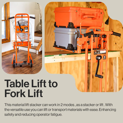 SuperHandy Material Lift Winch Stacker & GoRise Electric Floor to Stand Lift – 500 Lbs Capacity, Standing Assistance（Bundle Deal）