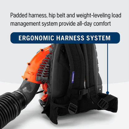 Husqvarna 350BT Gas Leaf Blower, 50.2-cc 2.1-HP 2-Cycle Backpack Leaf Blower with 692-CFM, 180-MPH, 21-N Powerful Clearing Performance and Ergonomic Harness System, Gifts for dad