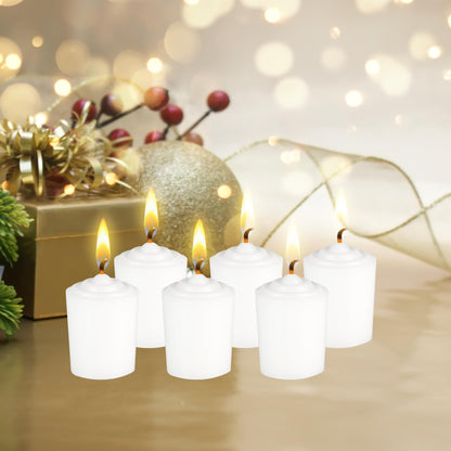 Mega Candles 12 pcs Unscented White Votive Candles, Hand Poured Wax Candle 15 Hours 1.5 Inch x 2.25 Inch, Home Décor, Wedding Receptions, Centerpieces, Occasions, Events, Festivities, Meditations
