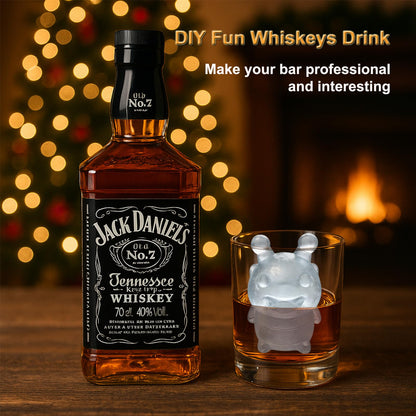 SIUPER 3D Bee Ice Cube Silicone Molds Tray for Whiskey, Cocktail, Drink, Bar; Rich Details. Fun Animal Mold for DIY Craft Taba Squishy Chocolate Soap Candle Resin Gift for Women Girls Boys; 2 Pack