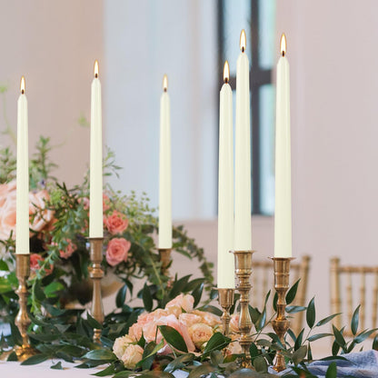 Grcdoyvl 36 Pack Ivory 10-Inch Taper Candles - Premium Dripless, Smokeless & Unscented for Wedding Decor, Romantic Dinner, Party & Home - Long Burning Hand-Poured Tall Candles with Clean Finish