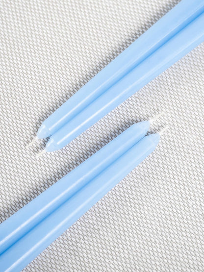 CANDWAX 12 inch Light Blue Taper Candles Set of 12 - Unscented Smokeless Dripless Tall Candle Sticks - Perfect for Special Occasions, Ordinary Dinners and as Easter Candles - Light Blue Candlesticks