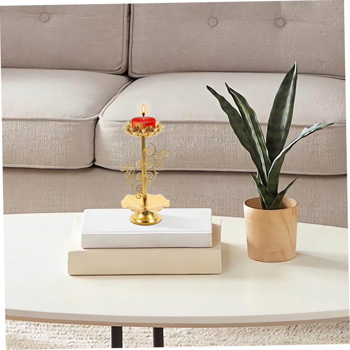 2pcs Antique Lotus Candlestick Holder Butter Lamp Base for Buddha Elegant Design for Home Decor for Festivals and Special Occasions