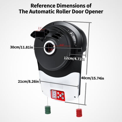 Roll Up Garage Door Opener with Remote,110V 50dB Automatic Rolling Door Opener,800N Side Mount Electric Motor for Garage,Warehouse,Barn,Shop - Easy Installation & Quiet Operation