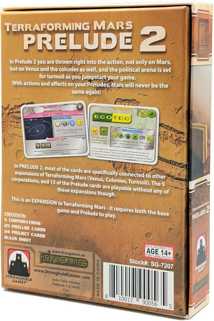 Terraforming Mars by Stronghold Games Prelude 2 | Strategy Board Game Expansion | for 1 to 5 Players | Ages 12+ | Enhanced Solo and Group Play Adds Depth Variety and Replayability