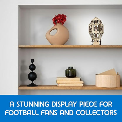 Artoya American Football Ball – 3D Puzzles for Adults 3D Wooden Puzzles for Adults Puzzle Football Model Kit Arts and Crafts Hobbies for Women Model Building Kits DIY Wooden Kit (Plain)