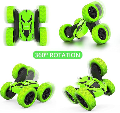 RC Stunt Car for Kids Ages 6–12 Double-Sided Remote Control Car with LED Lights 4WD Electric Toy Vehicle USB Rechargeable Perfect Birthday Holiday for Boys &amp Girls