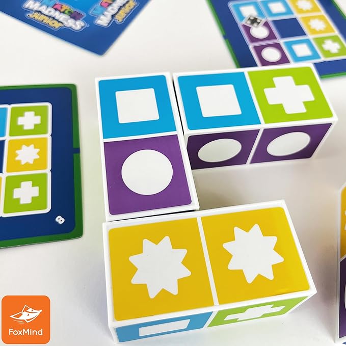FoxMind Games: Match Madness Junior A Pattern Matching Puzzle Game Make The Match in a Flash Develops Visual Recognition and fine Motor Skills Play with up to 4 Players for Ages 4 and up